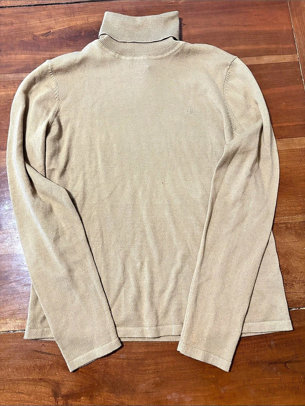 Lauren Ralph Lauren Merino Wool Blend Turtleneck Sweater Brown Medium